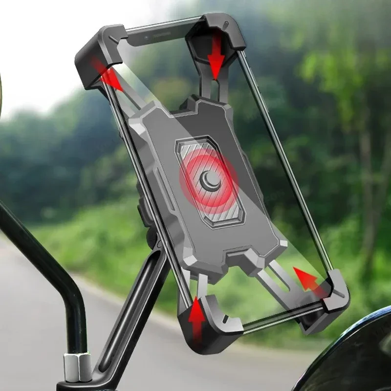Motorrad-Handyhalterung 360° ° Drehbarer Telefonhalter für Mountainbike, Motorrad, Ständerhalterung, rutschfest, für Radfahren Image