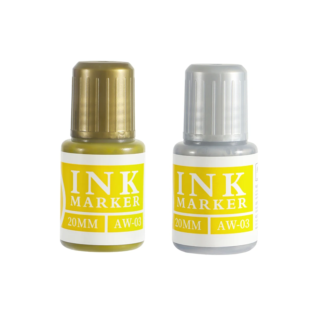 Metallische Markierungstinte, Signature-Stifttinte, 20 ml Additivflüssigkeit, Gold, Silbertinte, Metallglanz, schnell trocknend, wasserfest, nicht radierbar Image