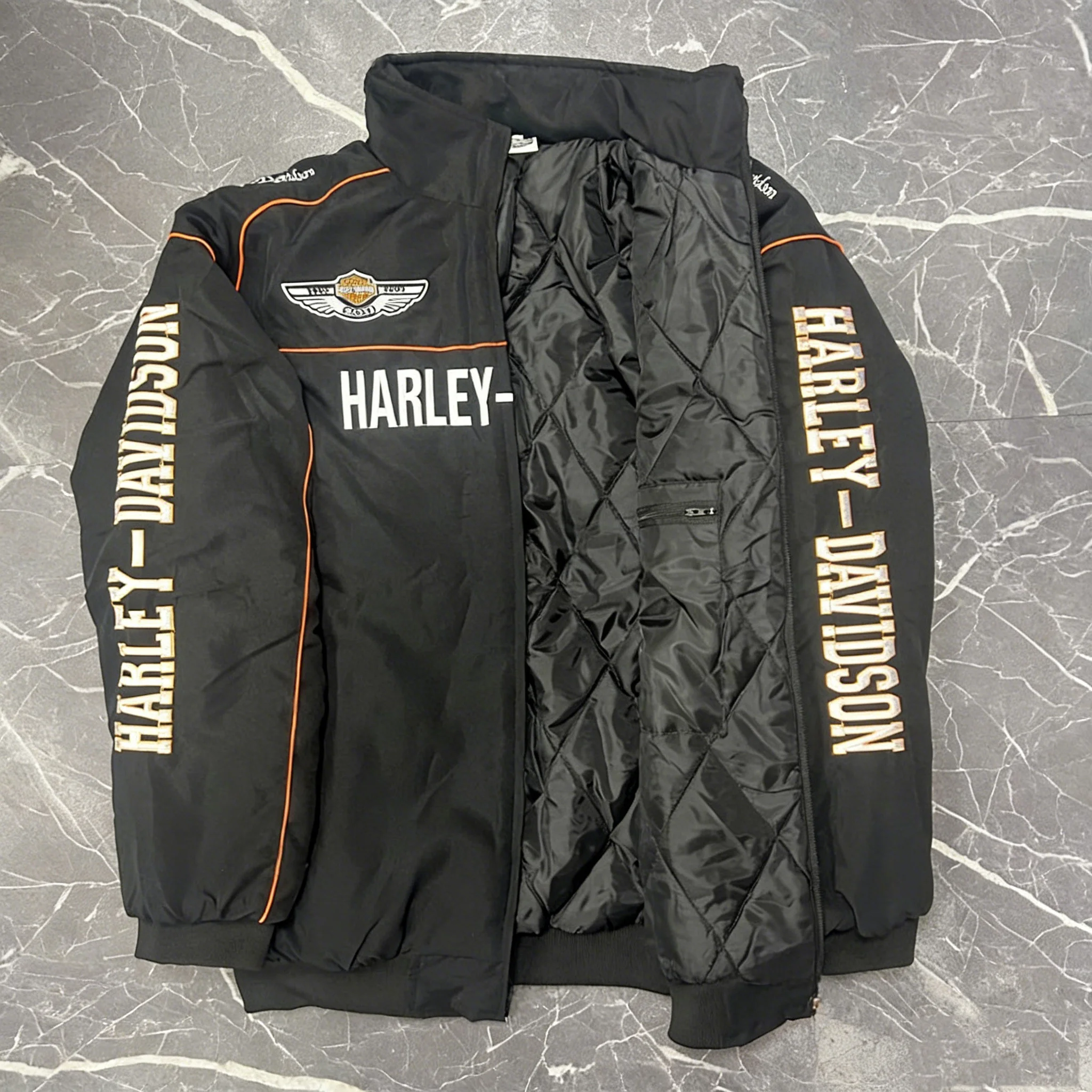 Gestickte Motorrad-Reitjacke mit Baumwollpolsterung, Baumwollanzug für Harley Davidson Electra Glide Ultra Classic S PA 1250S PA1250