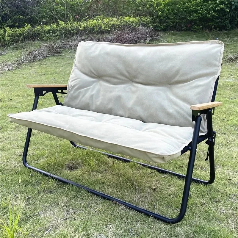 2-Personen-Außenstuhl, Klappsofa, doppelter Campingstuhl, wasserdichter Oxford-Stoff mit verdicktem Sitzkissen für Strandpicknick Image