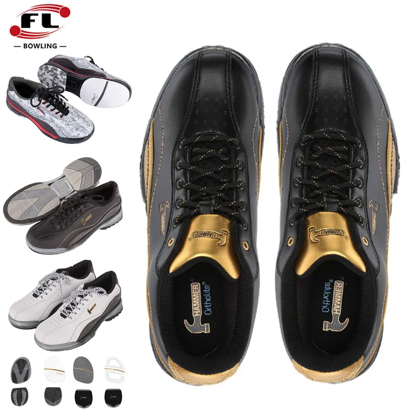 Professionelle Herren-Bowlingschuhe, austauschbare Anti-Rutsch-Sohle, Bowlingsneaker, weiches Leder, hochwertige Sportschuhe, große Größe 38-45