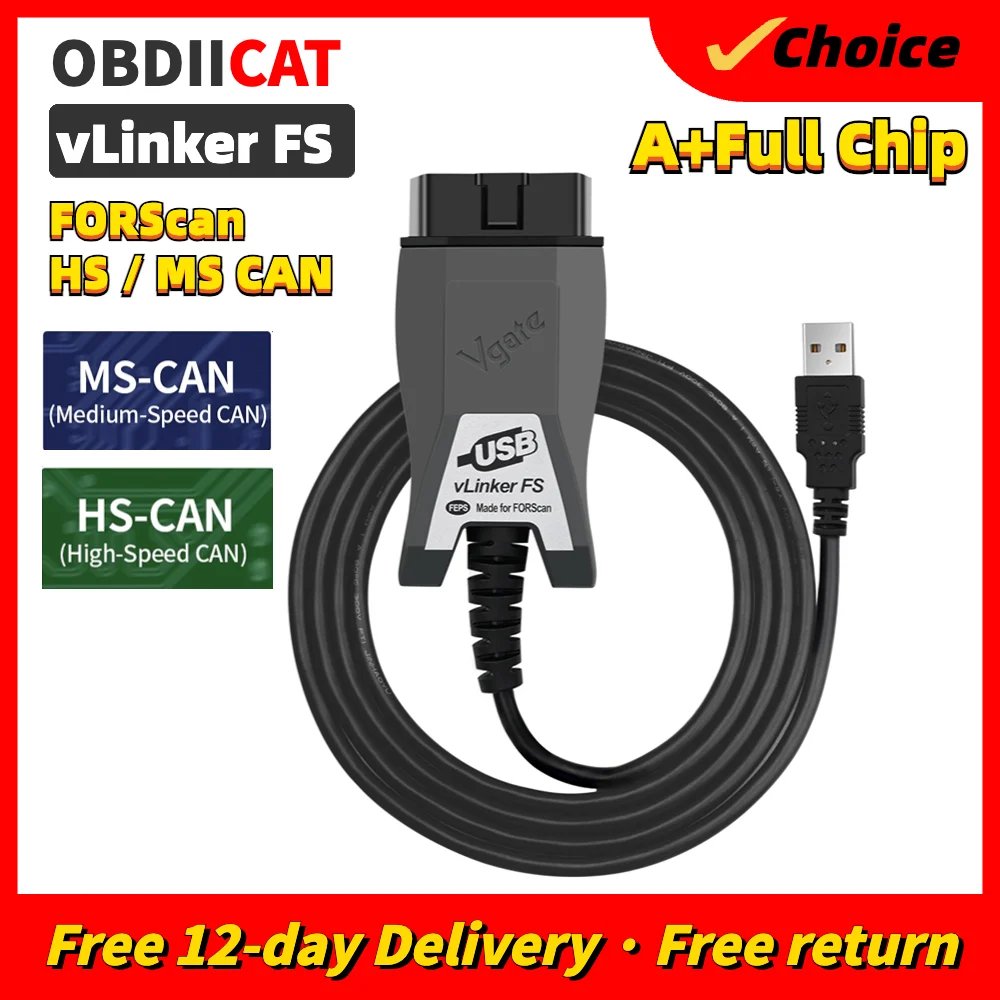 Vlinker fs elm usb forscan obd2 automobil scanner obd2 auto diagnose tools ms/hs kann obdii schnitts telle werkzeuge für maz-da Image