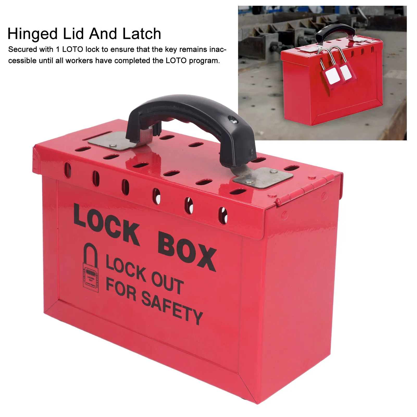 Lockout Tagout Box Tragbare Sicherheit 13 Gauge Lockout Tagout Group Lock Box für OSHA Compliance Group Lockout Tagout Box Image