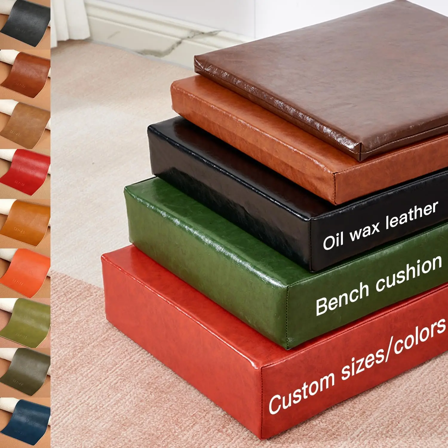 Maßgeschneiderte wasserdichte Bankkissen aus Wachsleder für Garten, Terrasse, Sitzpolster, lange Matratze, Stuhl, Sitzpolster, dekorative Schaukeln, Gartenpolster