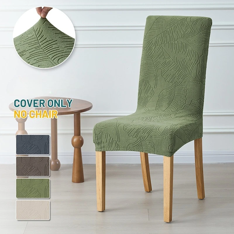 1/2 Stück Esszimmerstuhlbezüge, dehnbarer Jacquard-Stuhlbezug, einfarbiger Sitzbezug, abnehmbar, für Zuhause, Hotel, Party Image
