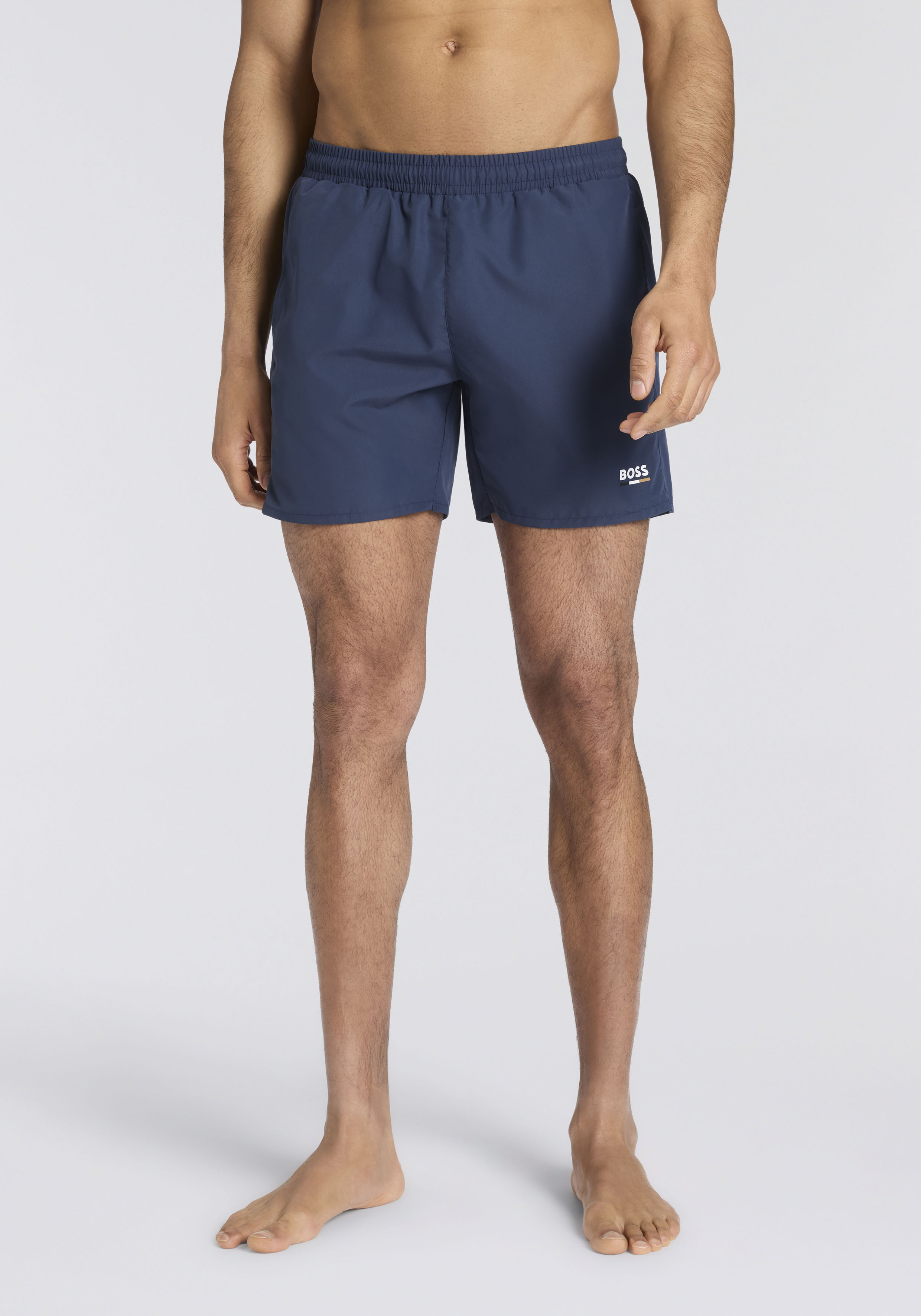 Badeshorts BOSS "Swordfish", Gr. L, N-Gr, navy 415, Web, Obermaterial: 100% Polyester, unifarben, Badehosen Badeshorts Image