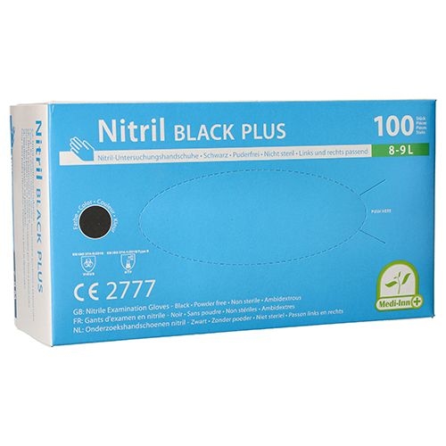 Medi-Inn Nitril Black Plus Einmalhandschuhe, Gr. L, schwarz, puderfrei, 10 x 100 Stück Image