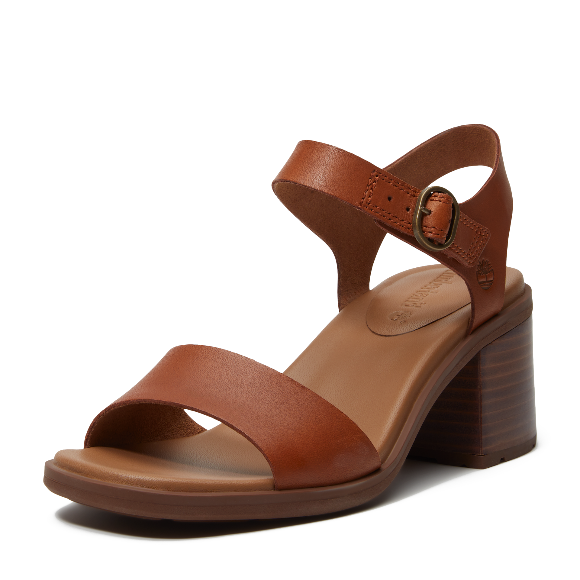 Sandale TIMBERLAND "BELLEVAUX BACKSTRAP SANDAL", Damen, Gr. 38, md brn f grain, Leder, Schuhe Sandale, aus Timberland Premium Leder
