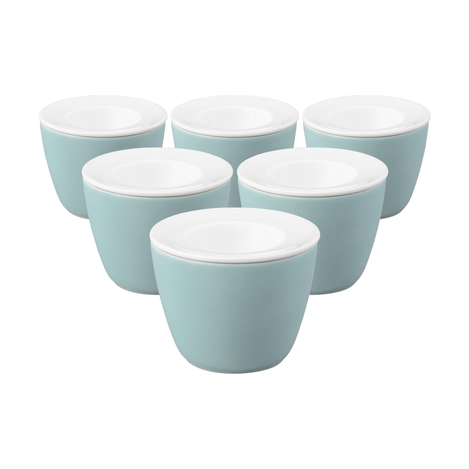 Eierbecher SELTMANN WEIDEN "Snack and Egg Life Fashion ø 6,8 cm 6er Set", grün (grün chic), B:6,8cm H:5,5cm Ø:6,8cm, Porzellan, Eierbecher, Spülmaschinenfest, Mikrowellensicher, Ofenfest Image