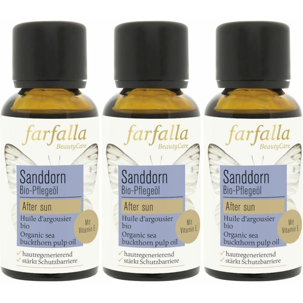Farfalla Bio-Pflegeöl Sanddornfruchtfleisch 30 ml x3 3x30 Hautöl