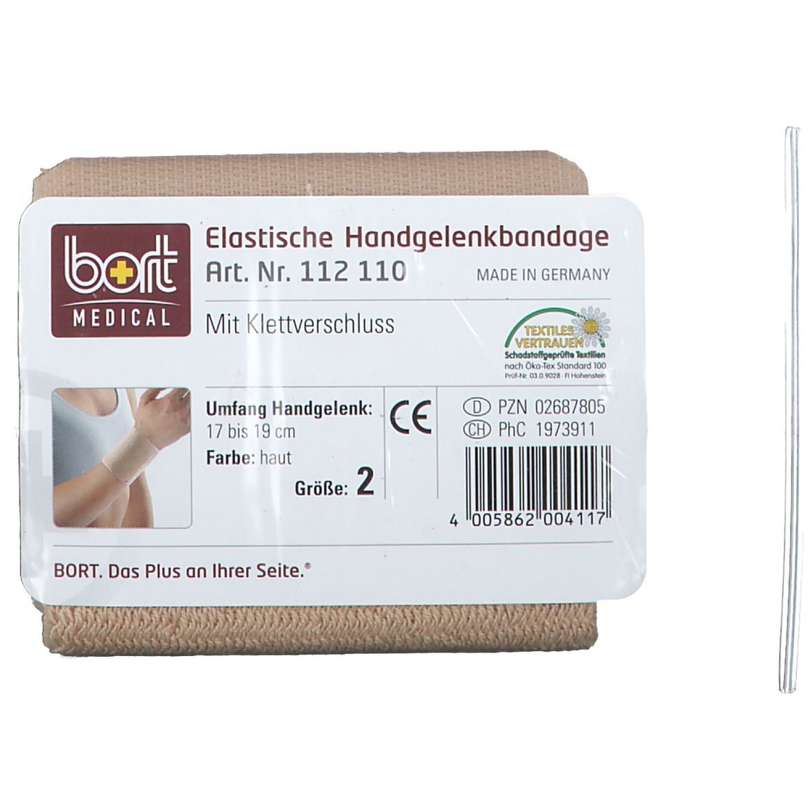 Bort Handgelenkbandage m.Klettverschl.Gr.2 haut 1 St Bandage(s)
