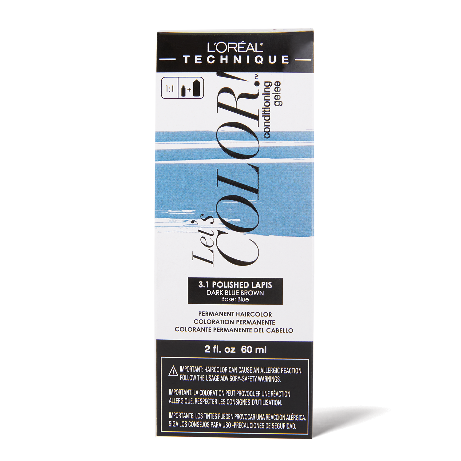L'Oreal Let's COLOR! Conditioning Gelee Permanent Haircolor 3.1 Polished Lapis