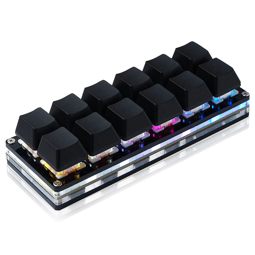 Mini tastiera da gioco meccanica a 12 tasti Tastiera con una sola mano Tastiera OSU cablata USB-C Tastiera programmabile e sostituibile a caldo