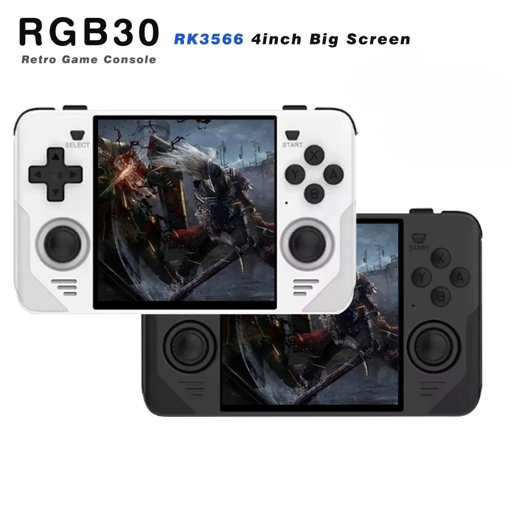 NEUE RGB30 Retro Tasche 720*720 4 Zoll Ips Bildschirm Integrierte WIFI RK3566 Open-Source Handheld Spielkonsole kinder Geschenke Image