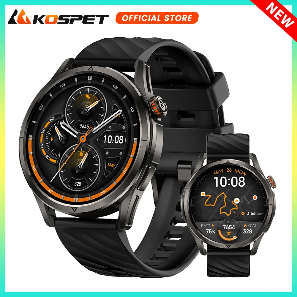 2025 KOSPET MAGIC R10 GPS-Smartwatch für Männer, Kompass, barometrisch, Dualband, GNSS, AMOLED, Anti-Fingerabdruck, 5 ATM, IP69K, wasserdicht Image