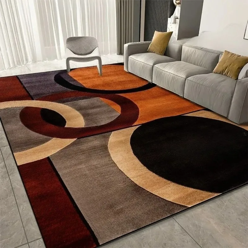Modern Curve Rug & Carpet Non-Slip Mat for Living Room Bedroom Kitchen Orange Black Beige Durable Floor Rugs Home Decor Carpets