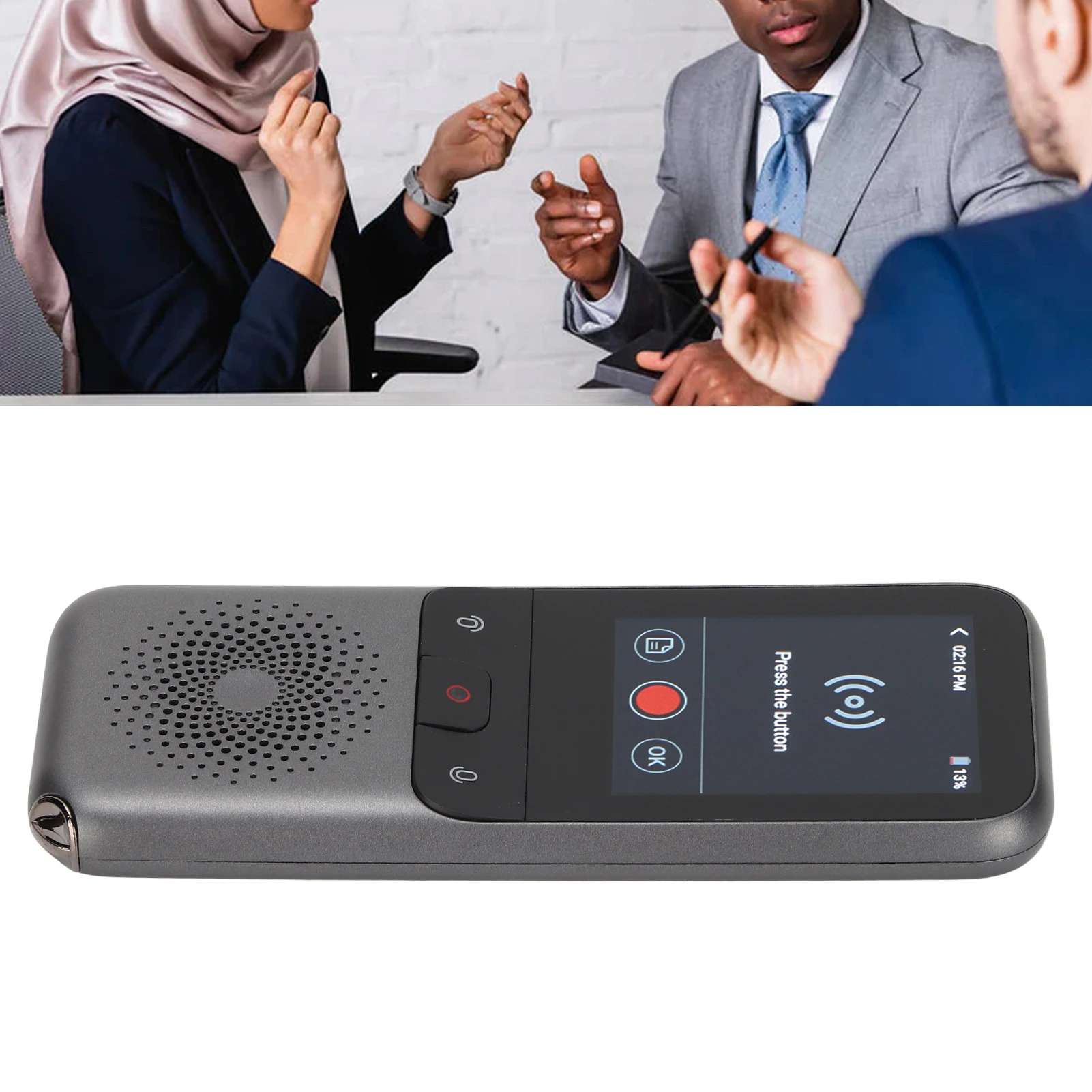 Intelligenter Fotoübersetzer, präzise, mehrsprachig, Echtzeit-Übersetzungsgerät, wiederaufladbar, online, 2-Wege-Übersetzung für Geschäftsreisen und Reisen Image