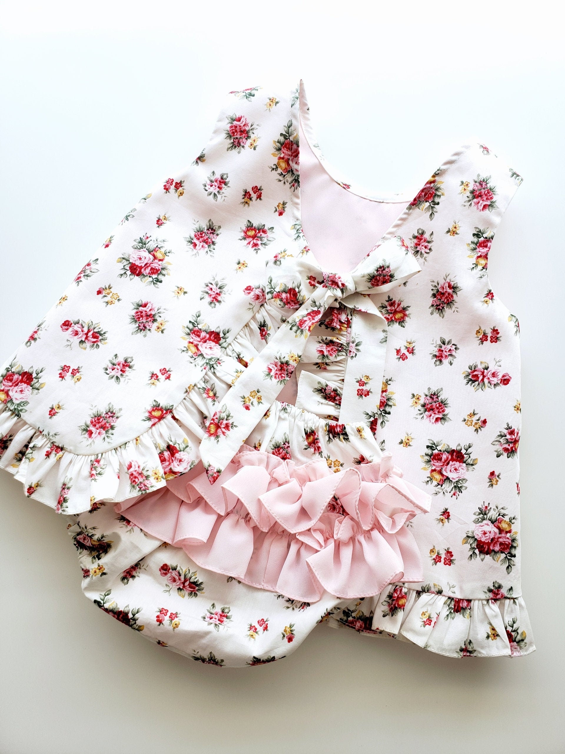 Set da bambina / Set da neonato / Completo da neonato / Abito floreale e pantaloncini / Set top e pantaloncini da bambino / Pantalone da neonato con v
