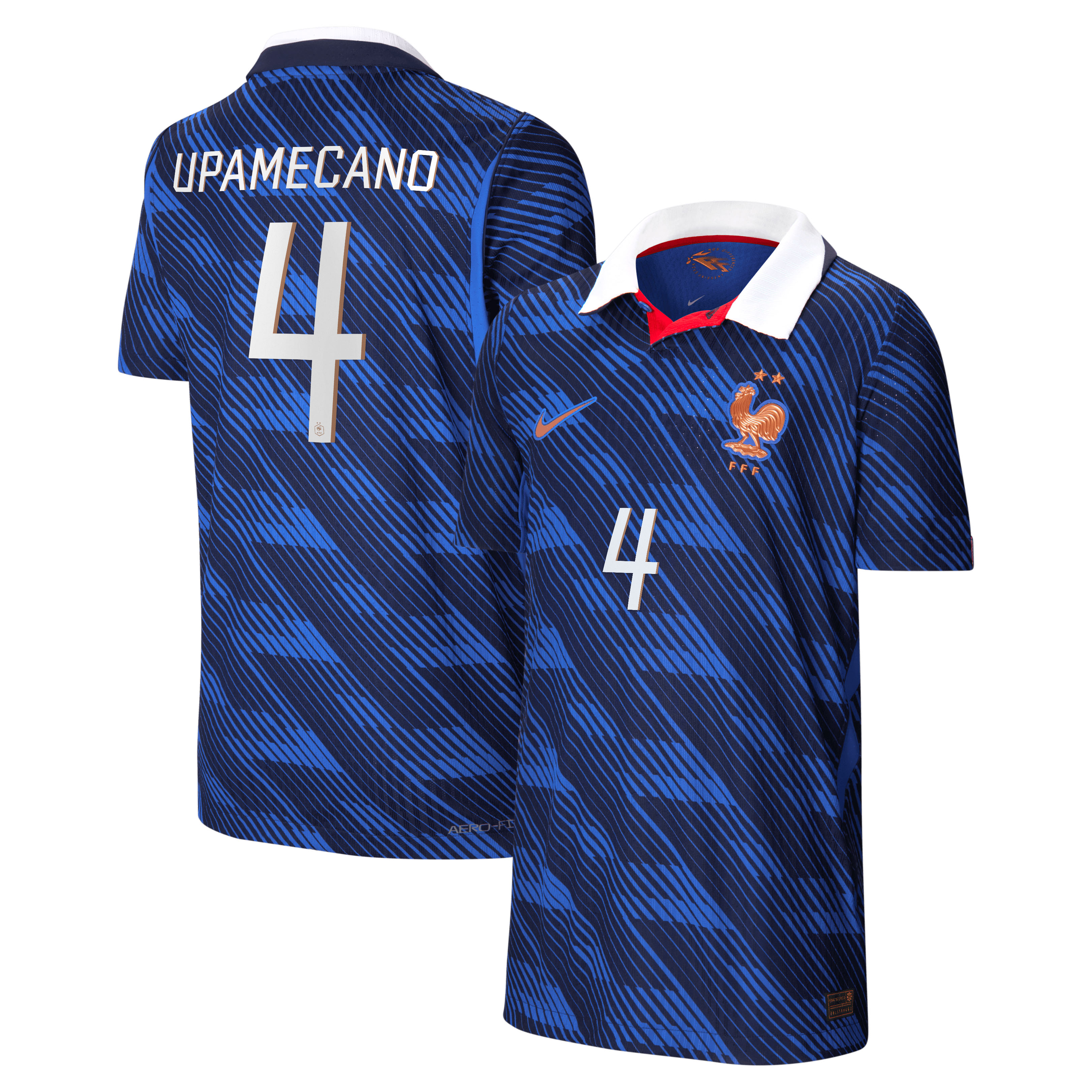 Maillot France Nike FFF Domicile Match Aero-Fit 26 - Enfant avec flocage Upamecano 4 - unisexe Taille: XL