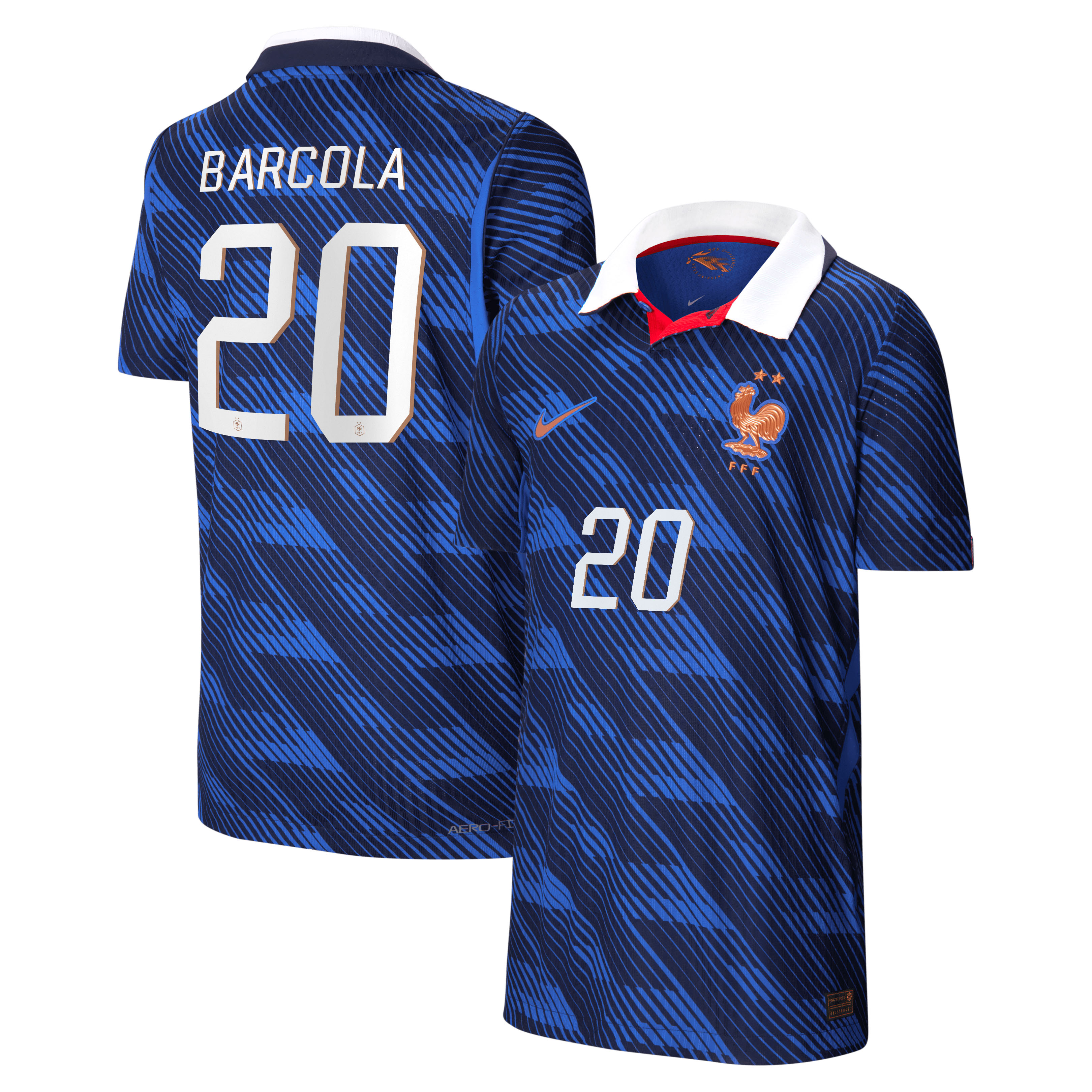 Maillot France Nike FFF Domicile Match Aero-Fit 26 - Enfant avec flocage Barcola 20