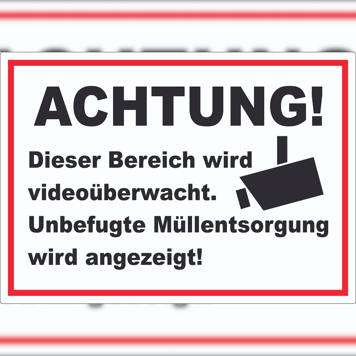 HB-Druck Achtung Videoüberwachung Unbefugte Müllentsorgung wird angezeigt Aufkleber A9 (37x52mm) Image
