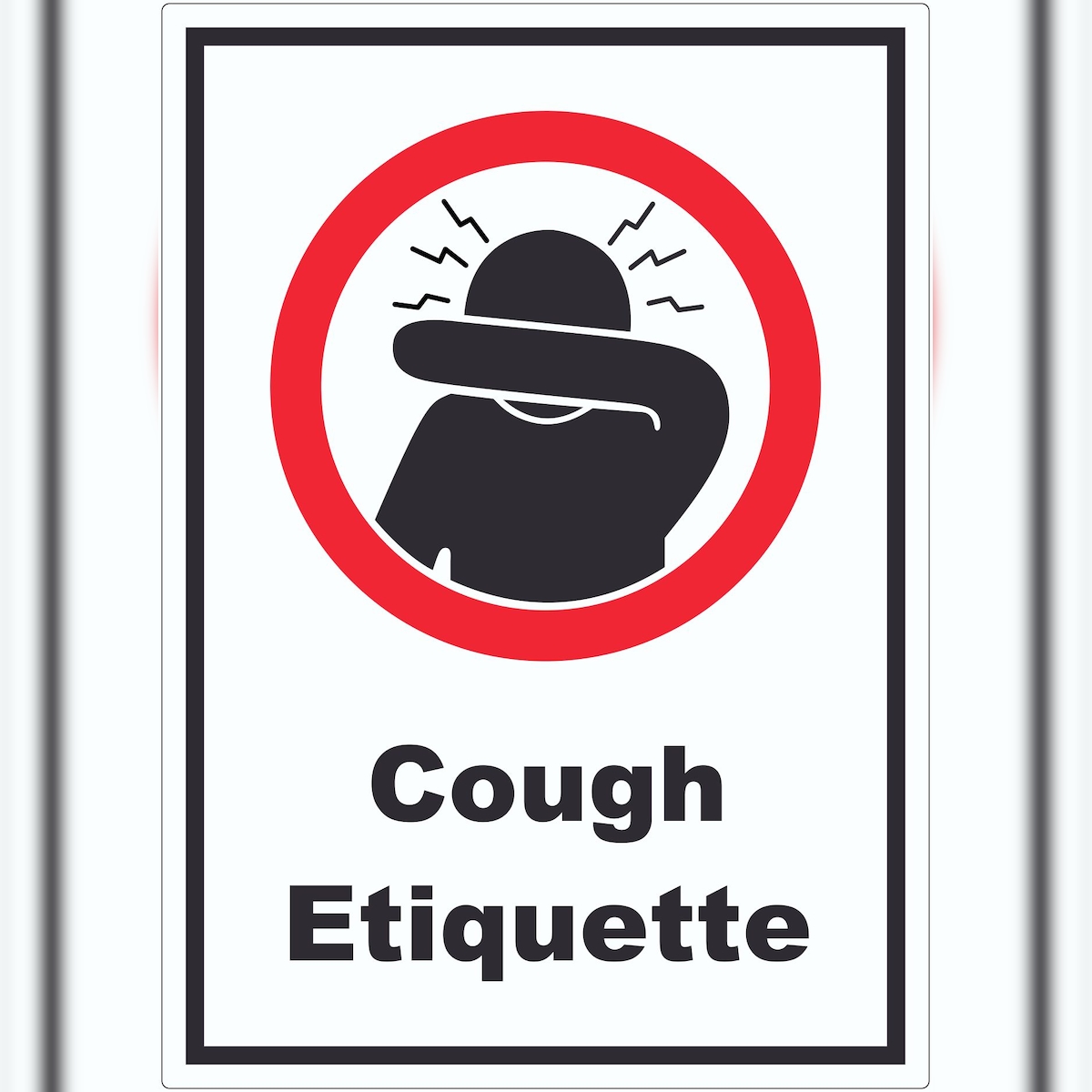 HB-Druck Cough Etiquette Symbol und Text Aufkleber A8 (52x74mm) Image