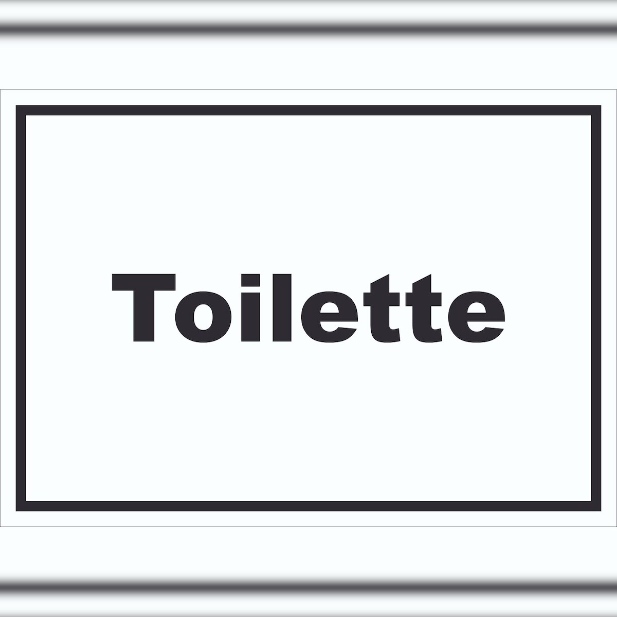 HB-Druck Toilette Schild mit Text Klo WC waagerecht A2 Rückseite selbstklebend Image