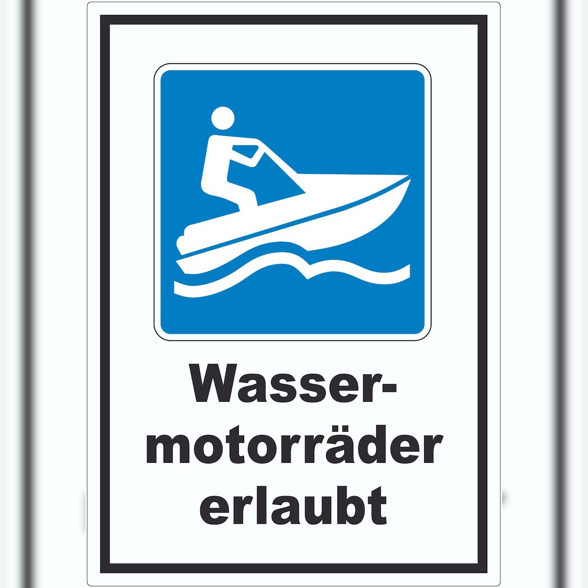 HB-Druck Jetski fahren erlaubt Symbol und Text Aufkleber A9 (37x52mm) Image