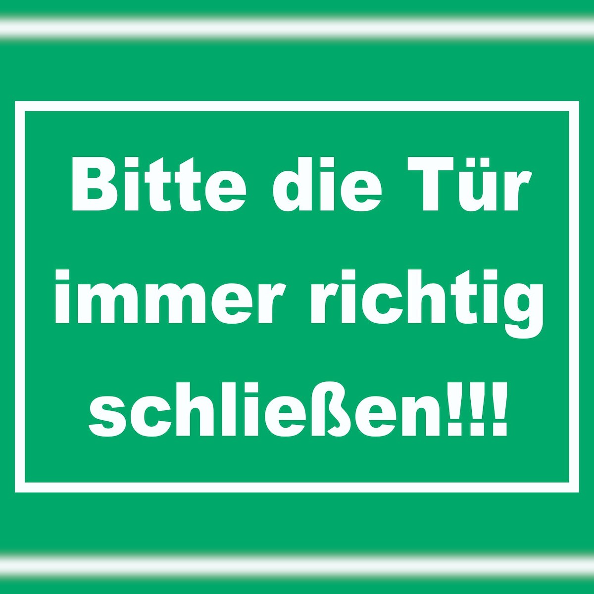 HB-Druck Schild Bitte die Tür immer richtig grün-weiss A6 Rückseite selbstklebend Image