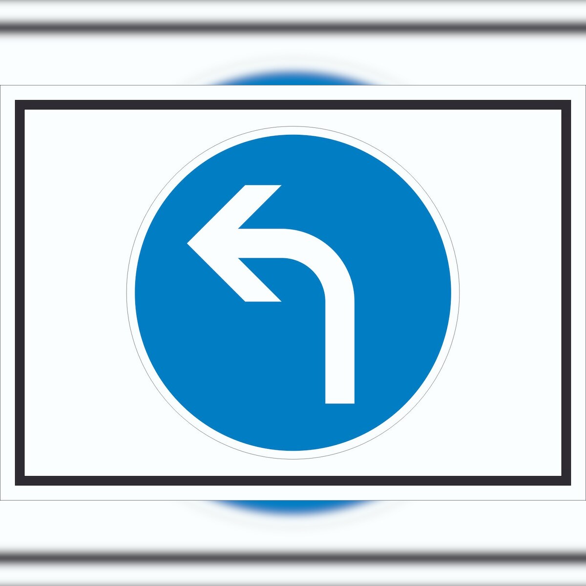 HB-Druck Schild Fahrtrichtung links Symbol A3 Rückseite selbstklebend Image