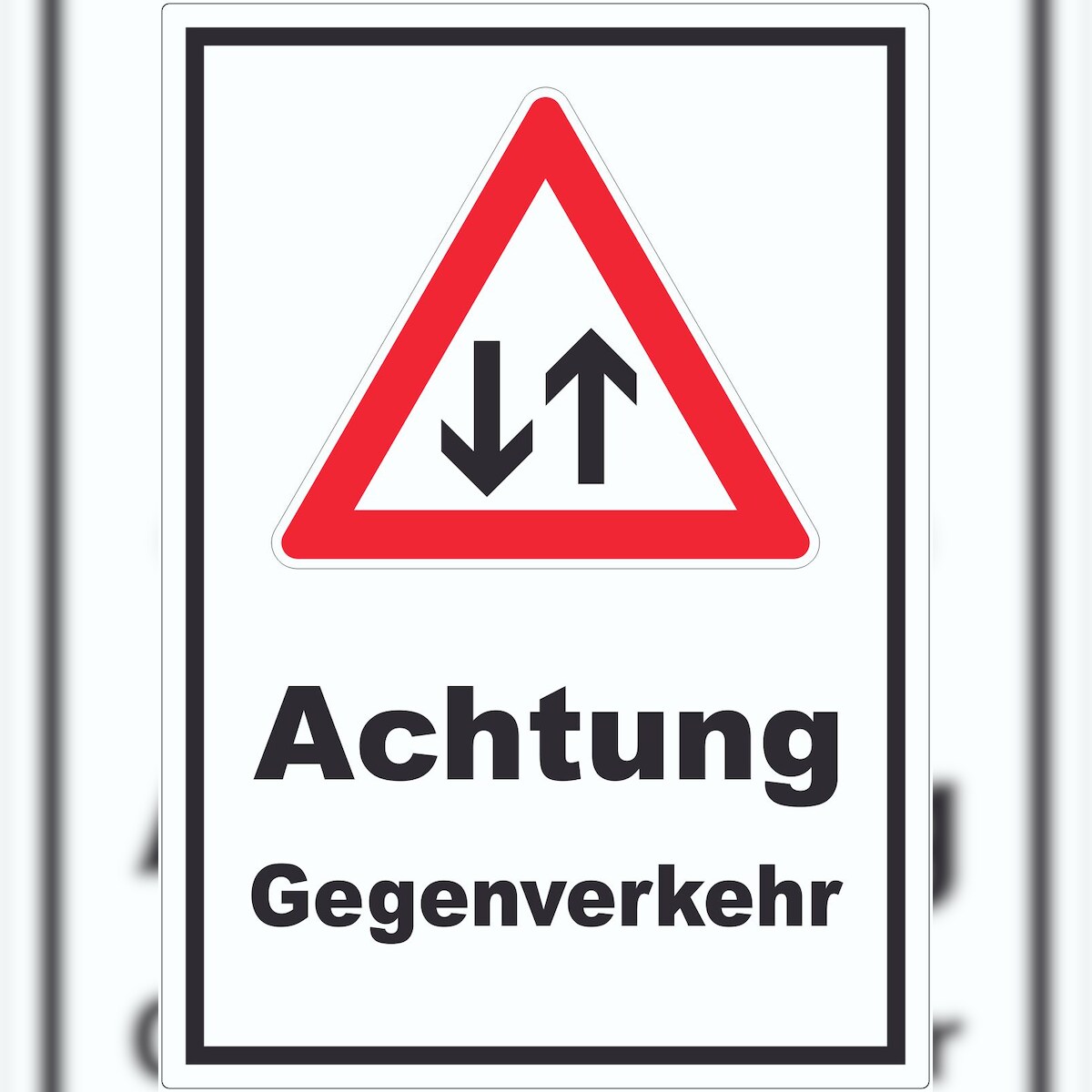 HB-Druck Aufkleber Achtung Gegenverkehr A2 (420x594mm) Image