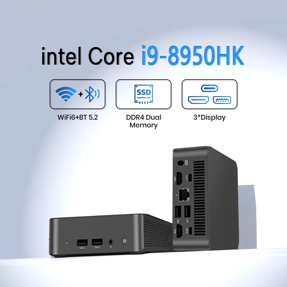 MINI Computer Windows 11 Intel Core i9 8950HK 16GB RAM 1TB SSD WIFI 6 BT5.2 4K HD Mini Gaming office study Pc