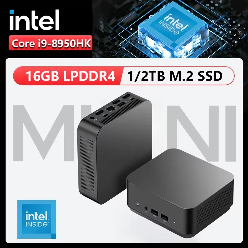 Windows 11 MINI PC Intel Core i9 8950HK 16GB RAM 1TB SSD WIFI 6 BT5.2 4K HD Mini Gaming office study Pc