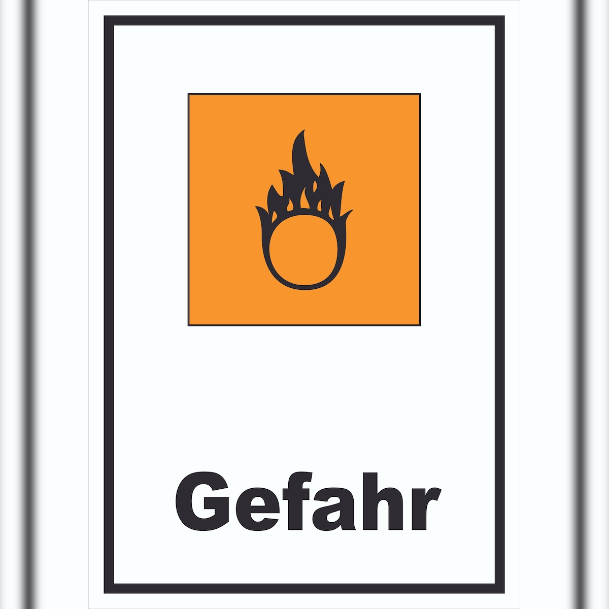 HB-Druck Schild Gefahrensymbol Brandfördernd Gefahr Brand hochkant A0 Rückseite selbstklebend Image