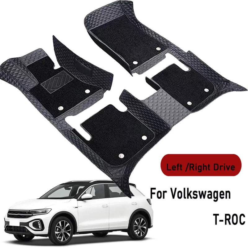 Auto-Fußmatten für Volkswagen T-ROC 2018 2019 2020 2021-2026 Customauto Fußpolster Autoteppich-Abdeckung Innenraumzubehör Image