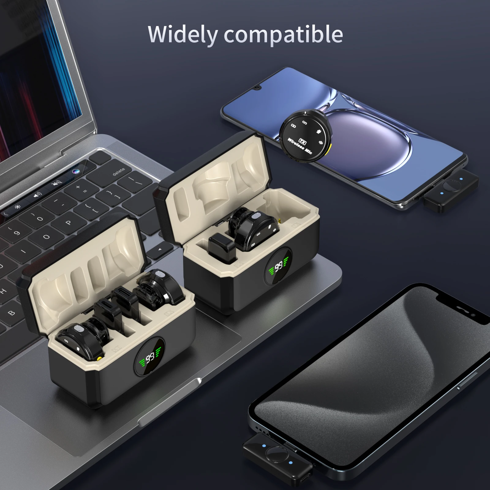 Wireless Lavalier-mikrofon One-to-Two Magnetische Schnalle Für Android iPhone Aufnahme Mikrofon TikTok Live Broadcast Image