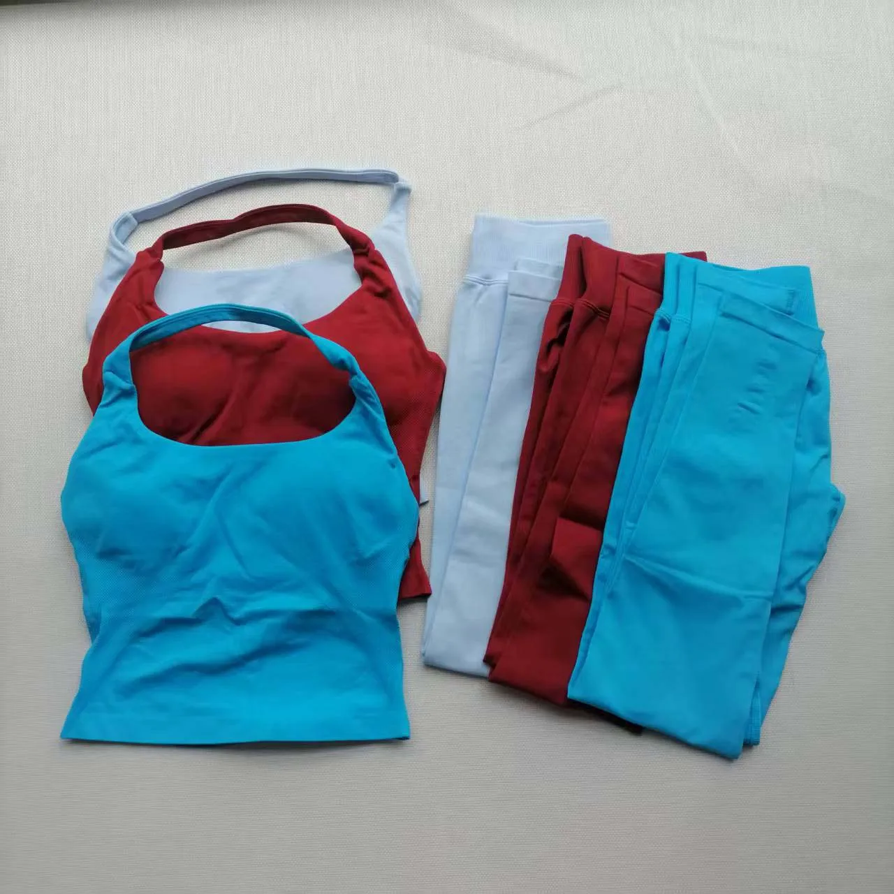 Ensemble de sport 2 pièces pour femme : Tenue de yoga, vêtements de gym, ensembles de fitness, survêtements, haut de sport et leggings de gym