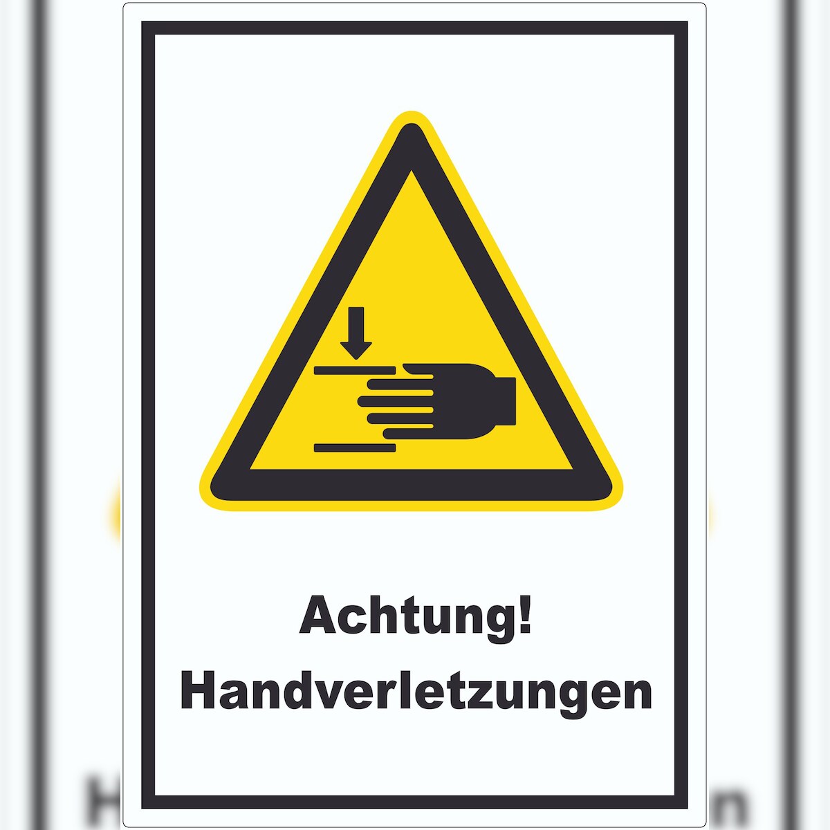 HB-Druck Achtung Handverletzungen Aufkleber A5 (148x210mm) Image