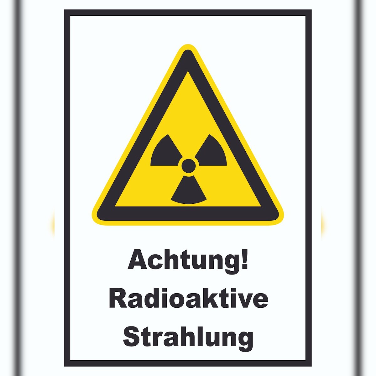 HB-Druck Achtung Radioaktive Strahlung A0 (841x1189mm) Schild Image