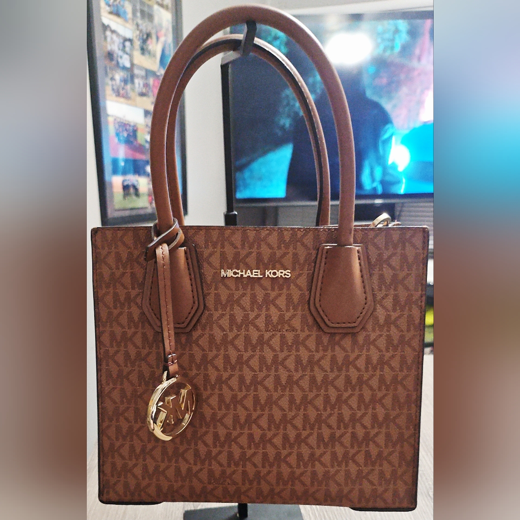Michael Kors Bags | Authentic Michael Kors Mk Logo Mini Tote And Crossbody Purse Camel/Brown | Color: Brown/Tan | Size: Os