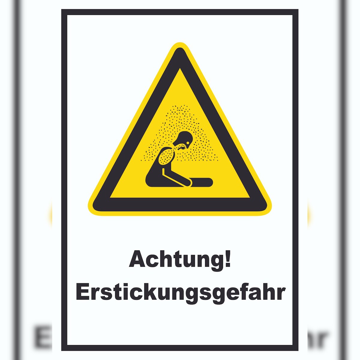 HB-Druck Achtung Erstickungsgefahr A3 Rückseite selbstklebend Schild Image