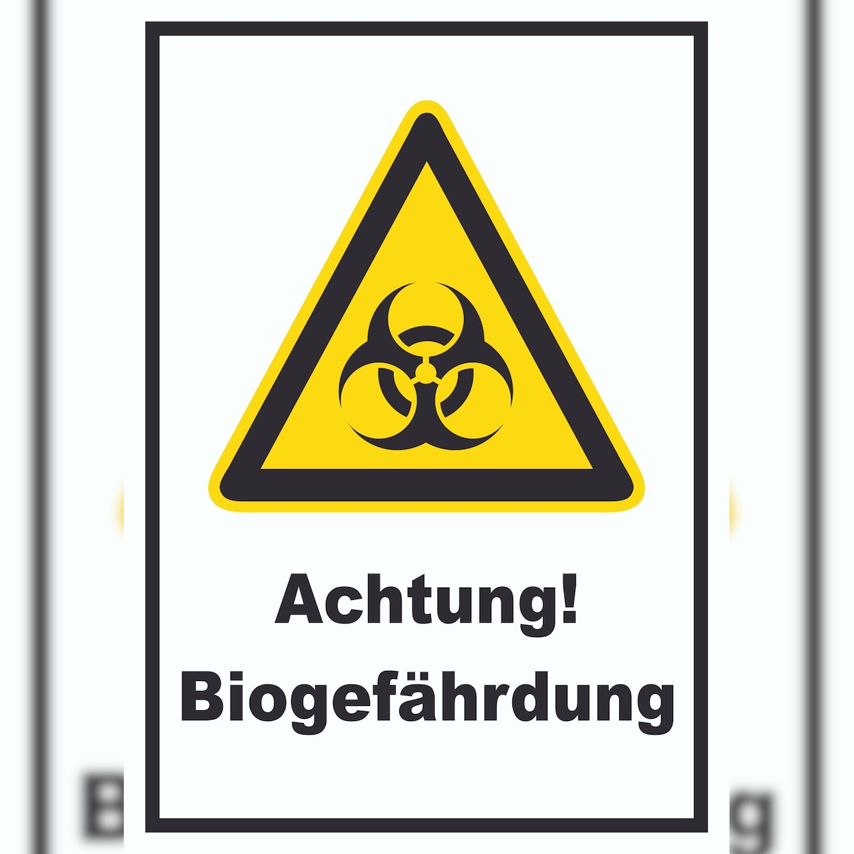 HB-Druck Achtung Biogefährdung A3 Rückseite selbstklebend Schild Image