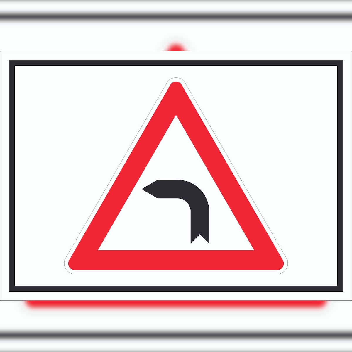 HB-Druck Schild Achtung Kurve links Symbol A5 (148x210mm) Image