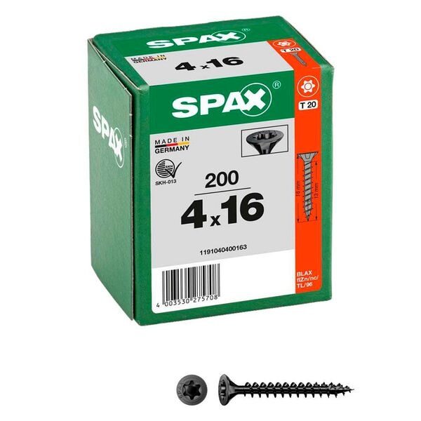 SPAX Universalschrauben »T20 Senkkopf BLAX« 4 x 16 mm 200 Stück 4 mm Image