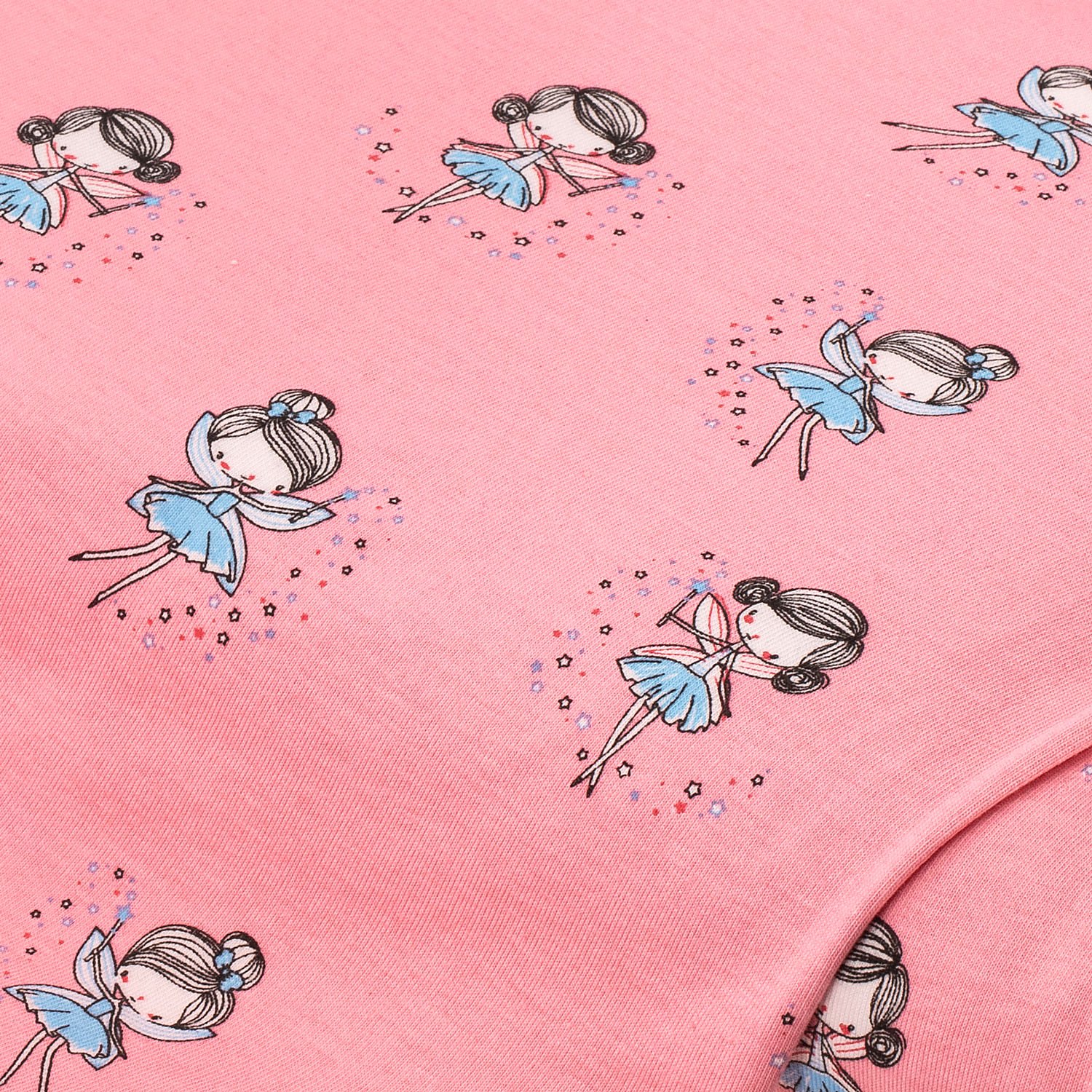 Baumwoll-Jersey Feen mit Elasthan, rosa-color