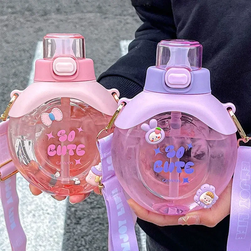 500ML Kinder-Trinkflasche, tragbare Outdoor-Trinkflasche mit Sprungverschluss, niedliche Schüler-Trinkflasche, modische Sport-Trinkflasche Image