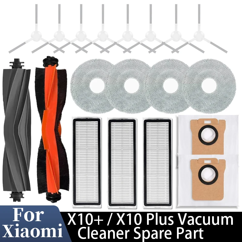 Für Xiaomi X10 +/X10 Plus Zubehör mopp Choth vakuum taschen Wichtigsten Seite Pinsel Filter Austauschbare roboter Staubsauger ersatzteil Image