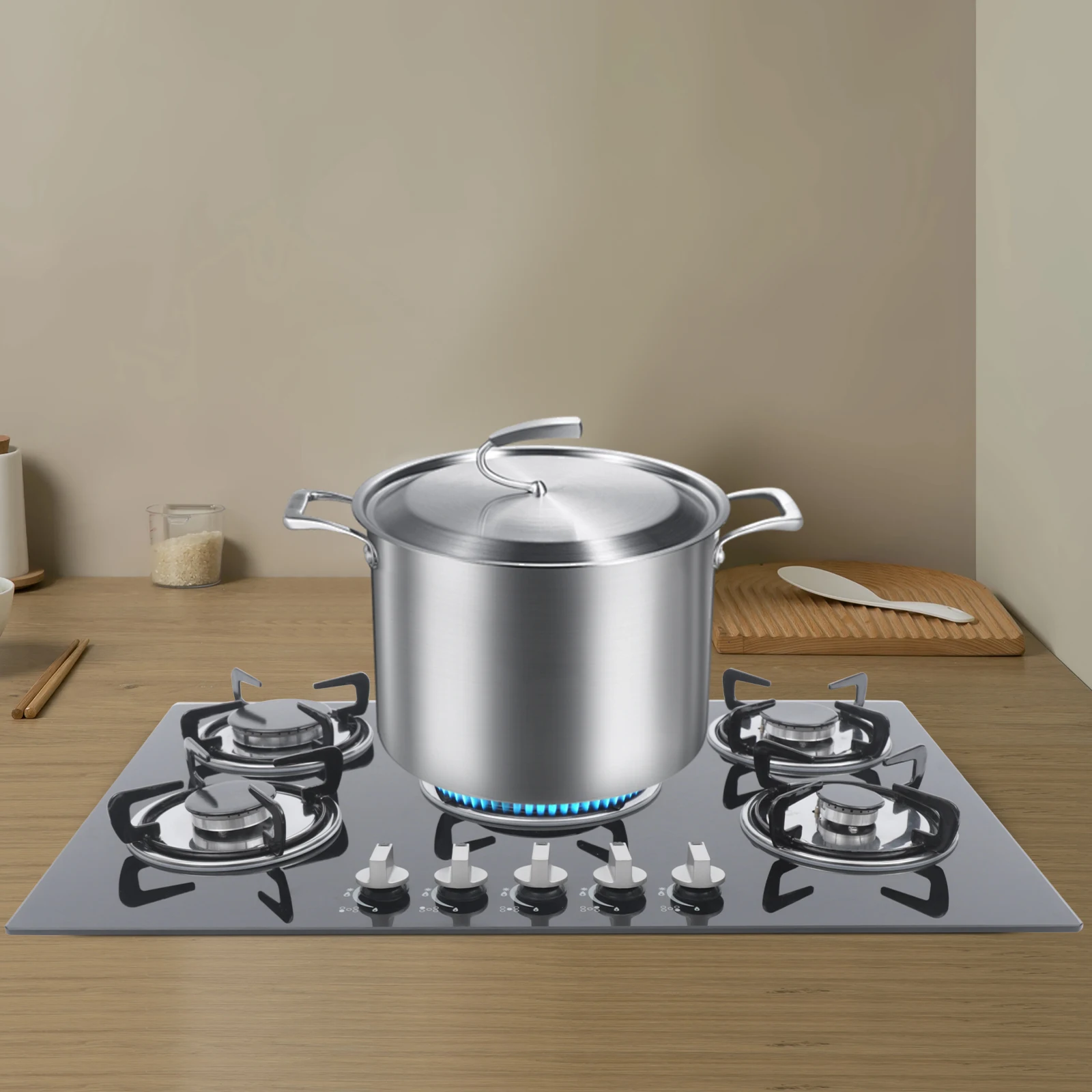 5-Brenner-Gasherd, integrierter 5-Flammen-Gasherd, 5-Zonen-Gasherd, schwenkbarer Zünder ermöglicht eine feuerhemmende Gerät für zu Hause Image