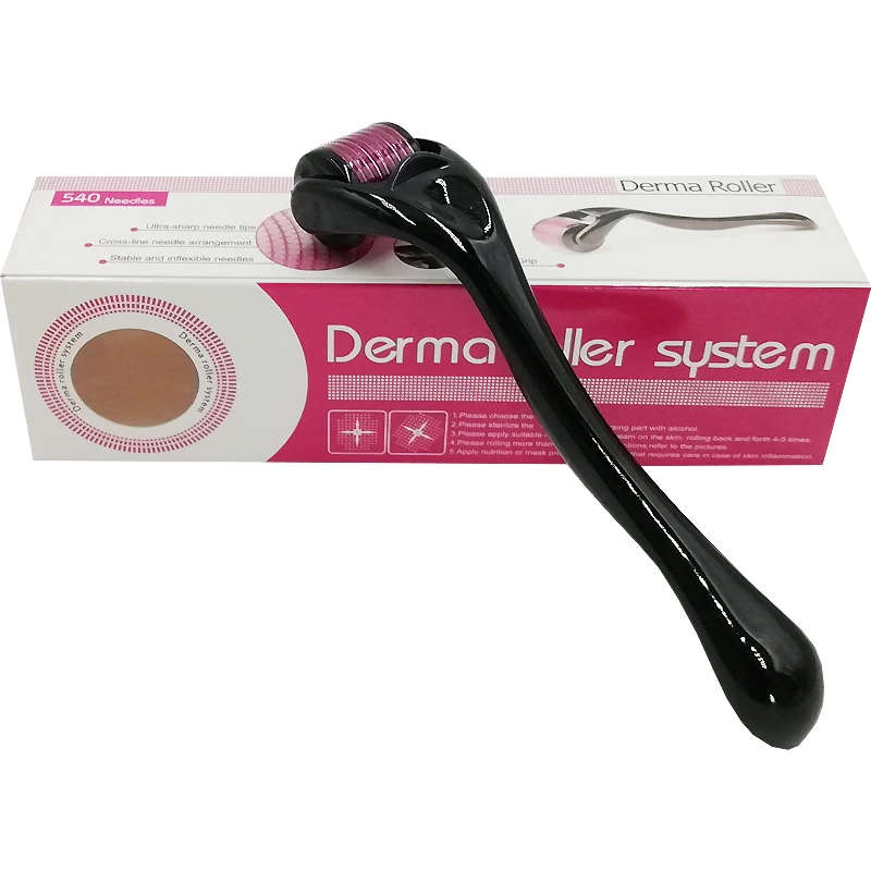 Mezoroller Derma roller 540 Nadeln Micro-nadelung für Hautpflege Körper Behandlung Meso Gesicht Dermo Mikronadel Micro agulha Gesichts microneedling micro needle roller body beard growth 1.5mm 0,5