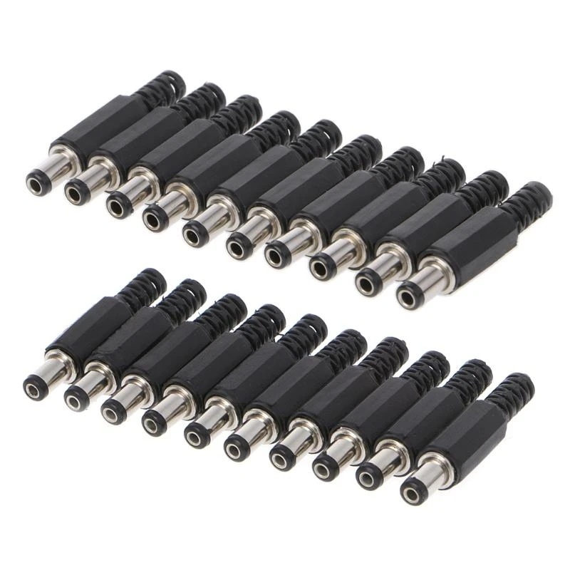 10pcs 5.5x2,5 mm Mann für Inline-Stecker-Steckdosen-Sockel-Jackanschluss-Adapter Kunststoff C. Image